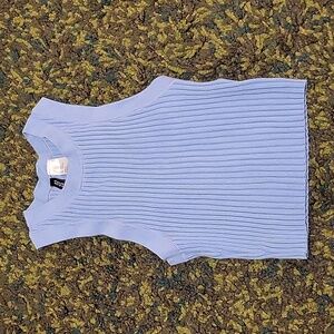h&m blue knit ribbed textured tank top